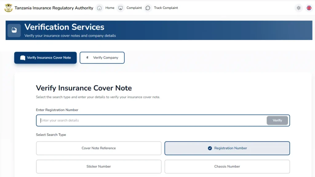 Verify insurance cover note