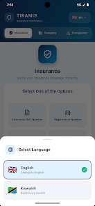 tiramis app select language